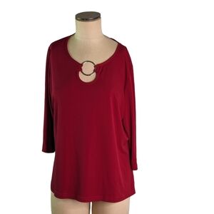 Lori Michaels Top With Ring Detail , 2X , EUC